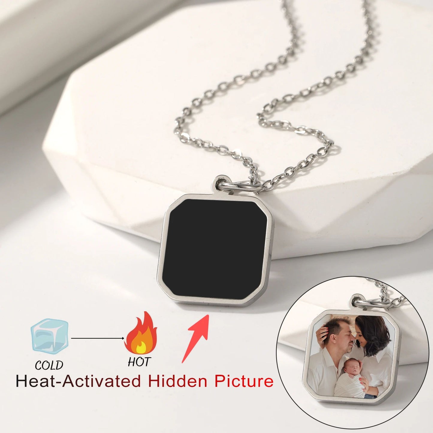 Heat-Activated Hidden Photo Necklace